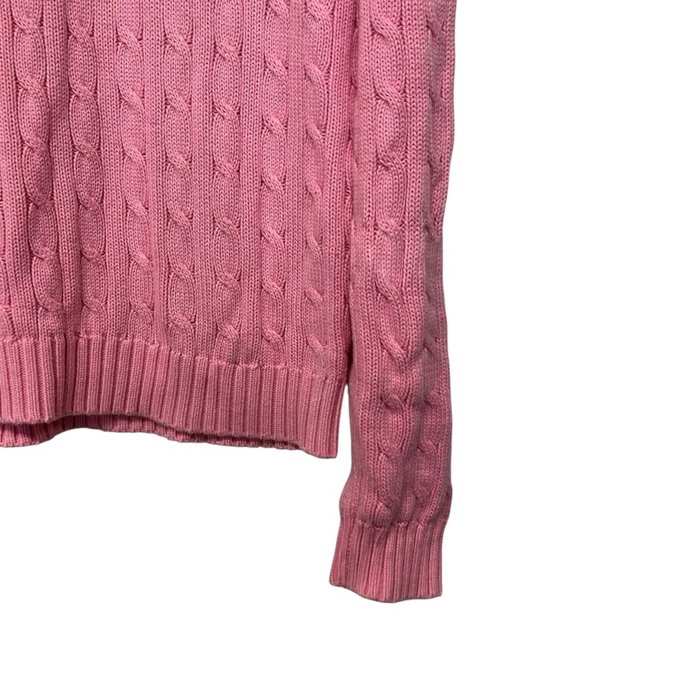 Ralph Lauren | Pink 100% Cotton Cable Knit‎ Sweater L - Picture 9 of 10